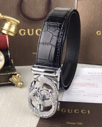 Replica Gucci Men’s Black Belt #GB002