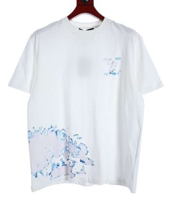 Replica Louis Vuitton Cloud Print Crew Neck T-shirts For Unisex Black and White#NTS192