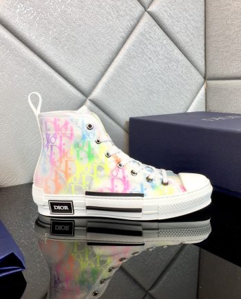 Replica Christian Dior B23 High-Top Transparent Canvas Sneakers