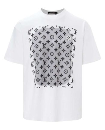 Replica Louis Vuitton New Crew Neck T-shirts For Unisex Black and White#NTS088