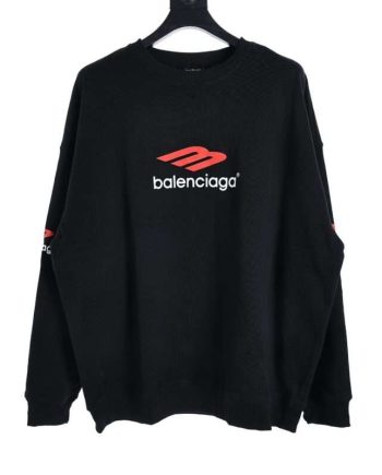 Replica Balenciaga 23FW 3B SPORTS ICON Sweatshirt Black White