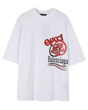 Replica  Balenciaga x GUCCI New Crew Neck T-shirts For Unisex #HTS48