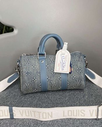 Replica  Louis Vuitton Keepall Bandouliere 25 Monogram Washed Denim M22762