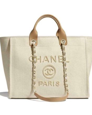 Replica Chanel Canvas Large Deauville Pearl Tote Bag