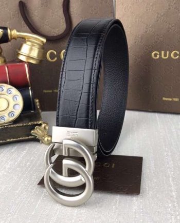 Replica Gucci Men’s Black Belt #GB001