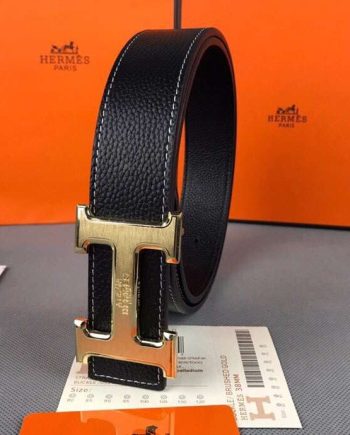 Replica HERMES Men’s Classic Black Belt #HB002