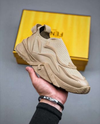 Replica Fendi Flow Beige Mesh Running Sneakers