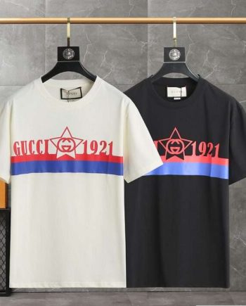 Replica Gucci 2023SS New Crew Neck T-shirts  Black Apricot #HT054