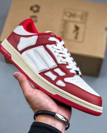 Replica AMIRI Red And White Low Skel Top Sneaker