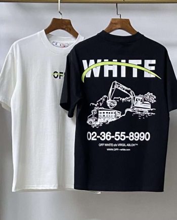 Replica OFF-WHITE T-Shirts Streetwear Tee Black and White#OFTS002