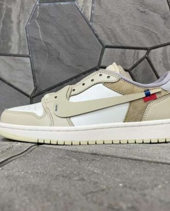 Replica Off White x Air Jordan 1 Low OG Custom Light Khaki White CZ0790-102 #OWC205