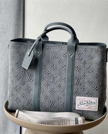 Replica  Louis Vuitton Week-End Tote  Monogram Washed Denim M22537