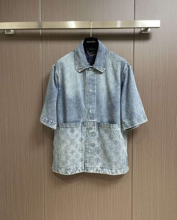 Replica Louis Vuitton Monogram Denim Street Style Cotton Short Sleeves