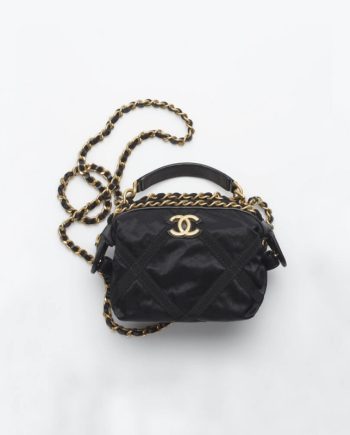 Replica Chanel Clutch With Chain in Nylon Grosgrain Black