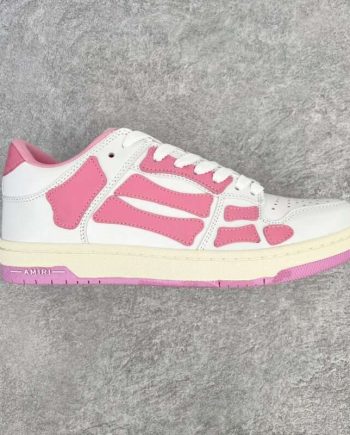 Replica  AMIRI White And Pink Low Skel Top Sneaker