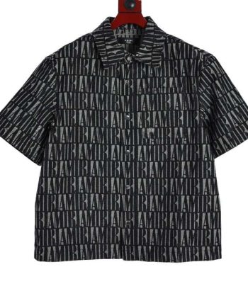 Replica Amiri Monogram Demin Short Sleeve Shirts For Unisex#NTS087