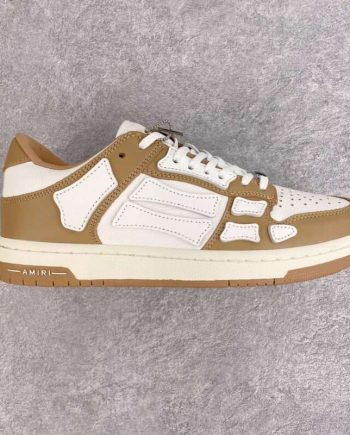 Replica AMIRI Brown And White Low Skel Top Sneaker