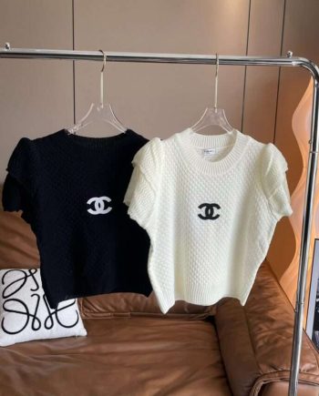 Replica CHANEL New Crew Neck Knitted T-shirts For Women#HTS137