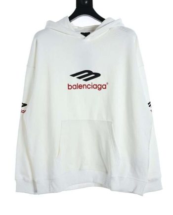 Replica Balenciaga 23FW 3B SPORTS ICON Hoodie Black White