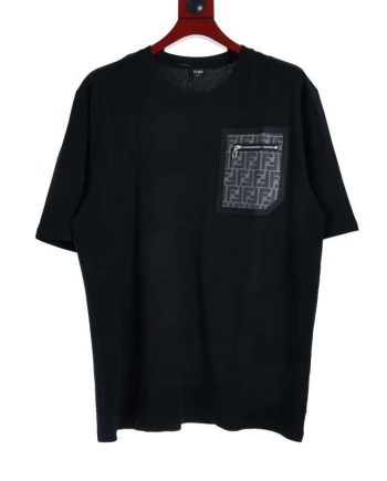 Replica FENDI New Crew Neck T-shirts For Unisex Black and Apricot#NTS147