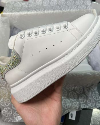 Replica Alexander Mcqueen Oversized Sneaker in White with Strass Spoiler