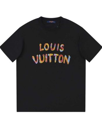 Replica Louis Vuitton New Crew Neck T-shirts For Unisex Black and White#NTS097