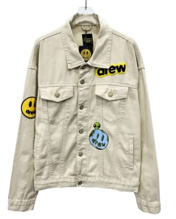 Replica Drew House Mixed Media Trucker Jacket Natural