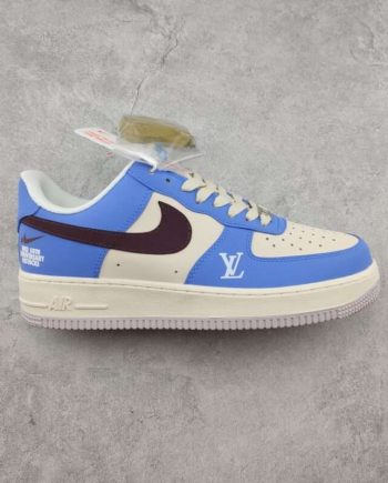 Replica  LV x Nike Air Force 1 07 Low Navy Blue Brown White