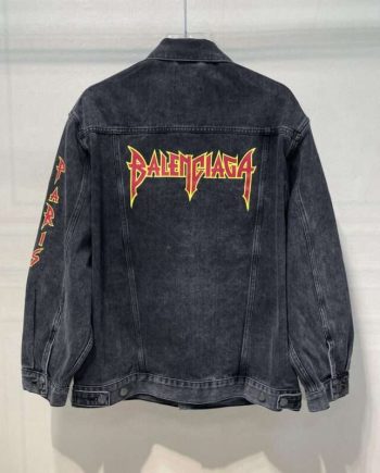 Replica Balenciaga Denim Jackets Flame Printed For Unisex