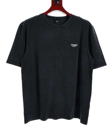 Replica FENDI New Crew Neck T-shirts For Unisex Black and Pink#NTS148