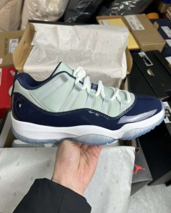 Replica Air Jordan 11 XI Low “Navy Light Green”#AJ11-006