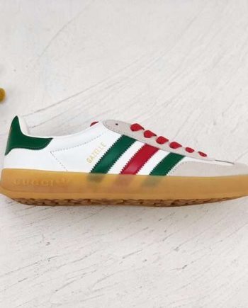 Replica Addidas Original GUCCI Gazelle Sneakers White Green#NG008