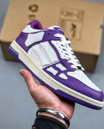 Replica AMIRI White And Purple Low Skel Top Sneaker