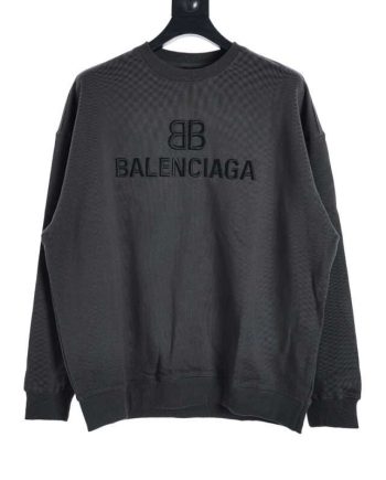 Replica Balenciaga  Double B Logo Three-Dimensional Embroidered Round Neck Sweatshirt Three Colors