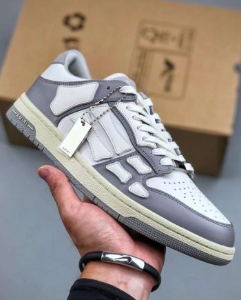 Replica AMIRI Grey And White Low Skel Top Sneaker