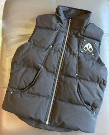 Replica Moose Knuckles New Zipped Gilet Down Vest Black and White